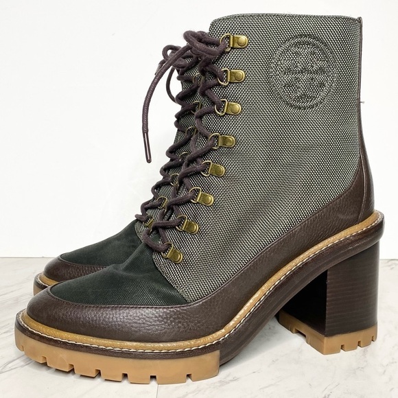 Tory Burch Shoes - Tory Burch Miller Lug Sole Heeled Lace Up Boot 11M